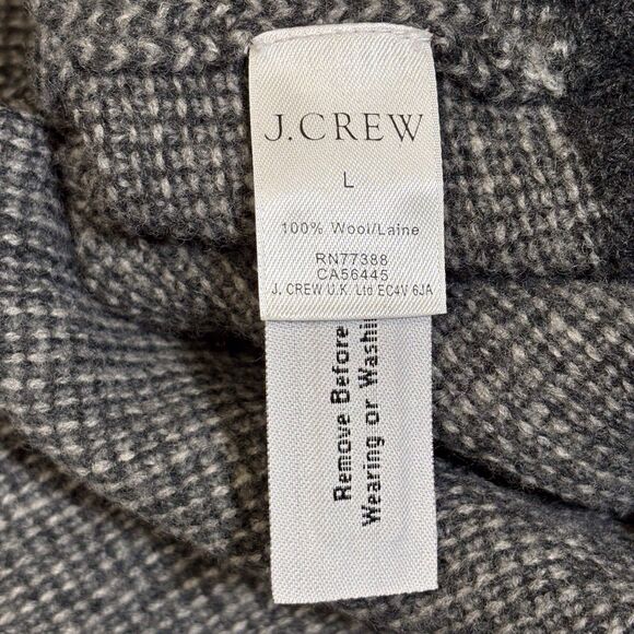 J Crew Mens Wool Shawl Collar Sweater Gray Button Knit Pullover Size Large - Picture 8 of 9